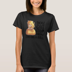 Funny Cat Op Dinner Roll Voor Kitten Lover Mannen  T-shirt