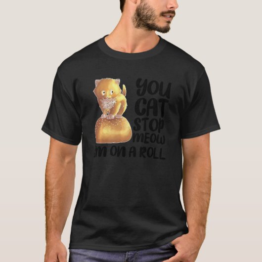 Funny Cat Op Dinner Roll Voor Kitten Lover Mannen  T-shirt (Voorkant)