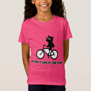 Funny Cat op fiets T-shirt Cool fiets grafisch T