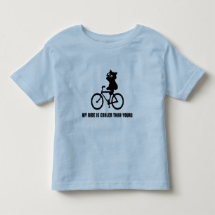 Funny Cat op fiets T-shirt Cool fiets grafisch T