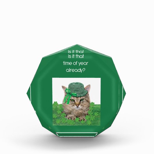 Funny Cat op St. Patrick's Day Fotoblokken (Voorkant)