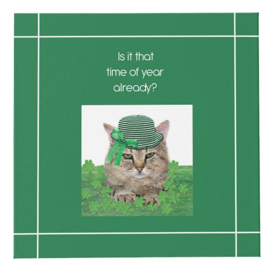 Funny Cat op St. Patrick's Day Kubus (Rechts)