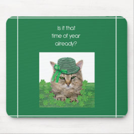 Funny Cat op St. Patrick's Day Muismat