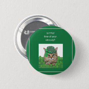 Funny Cat op St. Patrick's Day Ronde Button 5,7 Cm