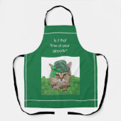 Funny Cat op St. Patrick's Day Schort (Voorkant)