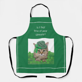 Funny Cat op St. Patrick's Day Schort