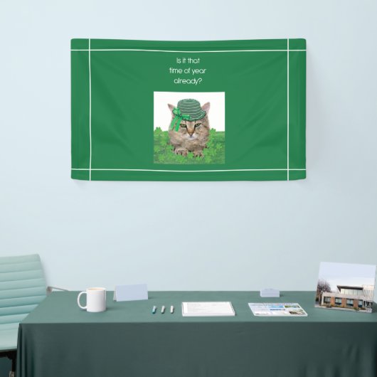 Funny Cat op St. Patrick's Day Spandoek (Beurs)