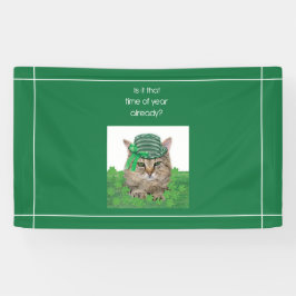 Funny Cat op St. Patrick's Day Spandoek