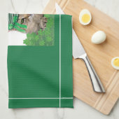 Funny Cat op St. Patrick's Day Theedoek (Quarter Fold)