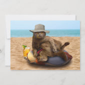 Funny cat op vakantie kaart (Achterkant)