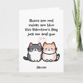 Funny Cat Paar Valentijnsdag Kaart (Voorkant)