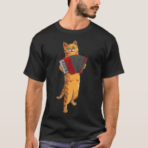 Funny Cat Palling Accordion Cool Musician Gift T-shirt