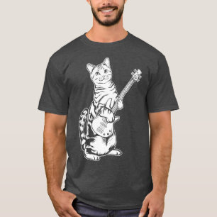 Funny Cat Palling Bass Cool Musician T-shirt