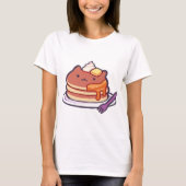 Funny Cat Pancakes T-Shirt (Voorkant)