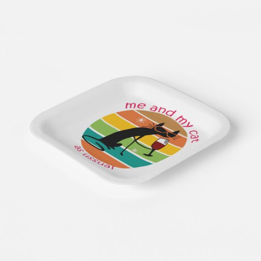 Funny Cat Papieren Bordje (Gebogen)