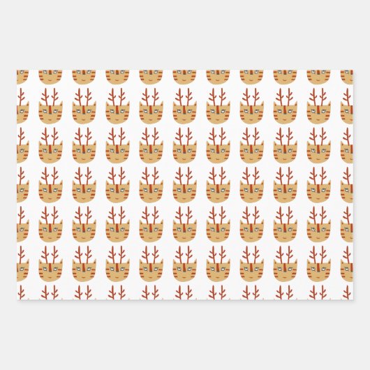 Funny Cat Pattern Kerstmis Inpakpapier Vel (Voorkant 2)
