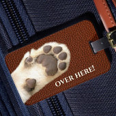 Funny Cat Paw Faux Leather Bagagelabel