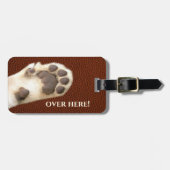 Funny Cat Paw Faux Leather Bagagelabel (Voorkant horizontaal)