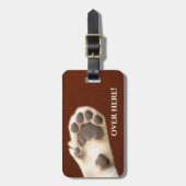 Funny Cat Paw Faux Leather Bagagelabel (Voorkant verticaal)