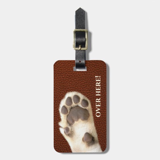 Funny Cat Paw Faux Leather Bagagelabel (Voorkant verticaal)