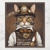 Funny Cat Pensioen Wijn Etiket (Enkel label)