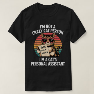 Funny Cat Personal Assistant Retro Tee T-shirt