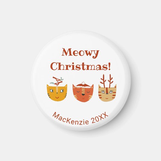 Funny Cat Persoonlijke Kerstmis Magneet (Voorkant)