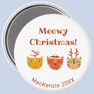 Funny Cat Persoonlijke Kerstmis Magneet
