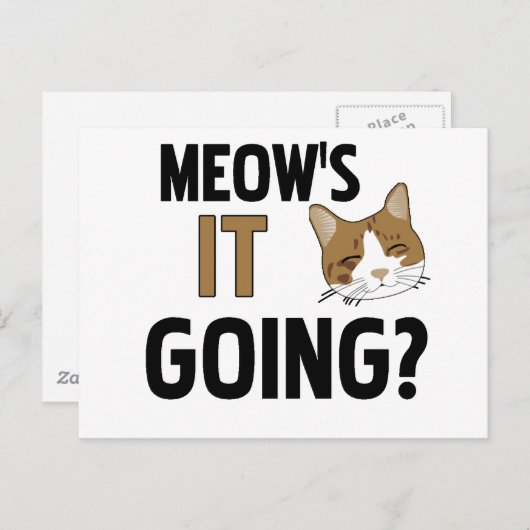 Funny Cat/Pet Briefkaart (Voorkant / Achterkant)