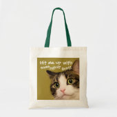 Funny Cat Photo Catnip Caption Tote Bag (Voorkant)