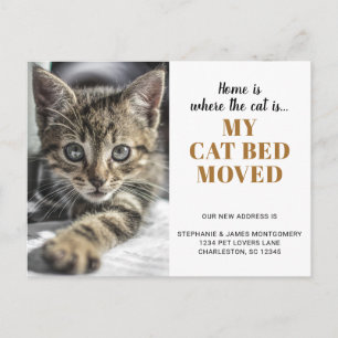 Funny Cat Photo Personalized Pet Moving Aankondigingskaart