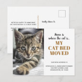 Funny Cat Photo Personalized Pet Moving Aankondigingskaart (Voorkant / Achterkant)