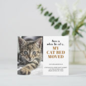 Funny Cat Photo Personalized Pet Moving Aankondigingskaart (Staand voorkant)