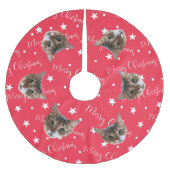 Funny Cat Photo Red Kerstmis Kerstboom Rok (Voorkant)