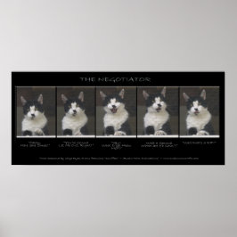Funny Cat Photo Sequence "THE NEGOTIATOR" Poster