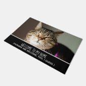 Funny Cat Photo Welcome to My Home Humans Welcome Deurmat (Schuin)