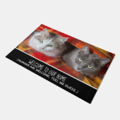 Funny Cat Photo Welcome to My Home Humans Welcome Deurmat (Schuin)
