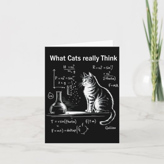 Funny Cat Physics Humor Design What Cats Really Th Kaart (Voorkant)