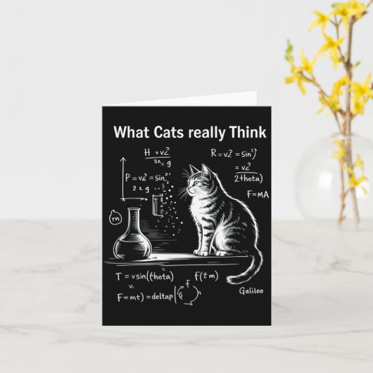 Funny Cat Physics Humor Design What Cats Really Th Kaart (Gele Bloem)