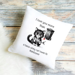 Funny Cat Pillow – Fishbone Love Quote Kussen