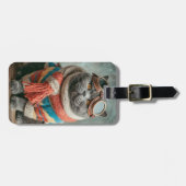 Funny Cat Pilot Aviator Cool Aviation Personalized Bagagelabel (Voorkant horizontaal)