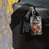 Funny Cat Pilot Aviator Cool Aviation Personalized Bagagelabel