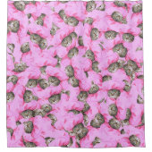 Funny Cat Pink Douchegordijn (Voorkant)