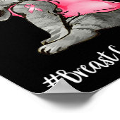 Funny Cat Pink Ribbon in oktober Draag we roze Bre Poster (Hoek)