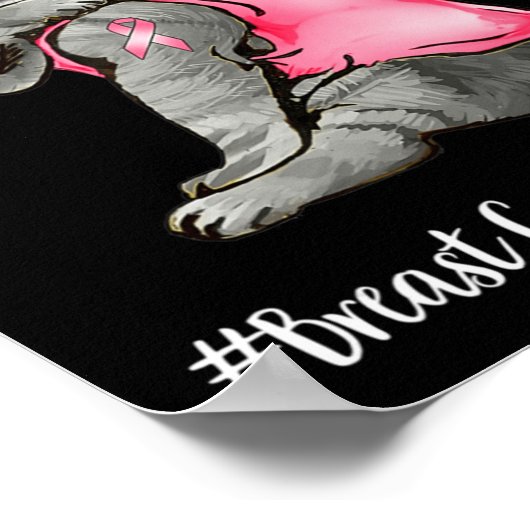 Funny Cat Pink Ribbon in oktober Draag we roze Bre Poster (Hoek)