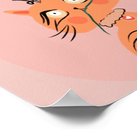  Funny Cat Plant Leaf Cartoon   Poster (Hoek)