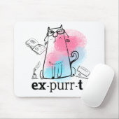 Funny Cat Play on Words Expurt Cute cartoon Muismat (Met muis)