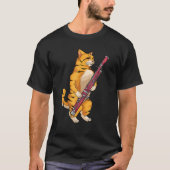 Funny Cat Playing Bassoon Cool Animal Lover Musici T-shirt (Voorkant)