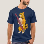 Funny Cat Playing Bassoon  Cool Animal Lover T-shirt (Voorkant)