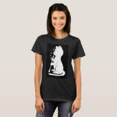 Funny Cat Playing Clarinet Cat Lover T-Shirt (Voorkant volledig)